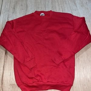 Vintage Tultex Red Fleece Sweatshirt Pullover Made in USA Blank Mens Large‎